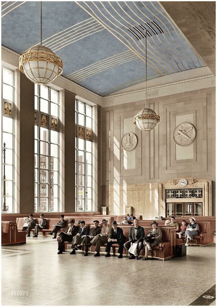 Penn Station, Newark, Nj, 1935 (Colorized)