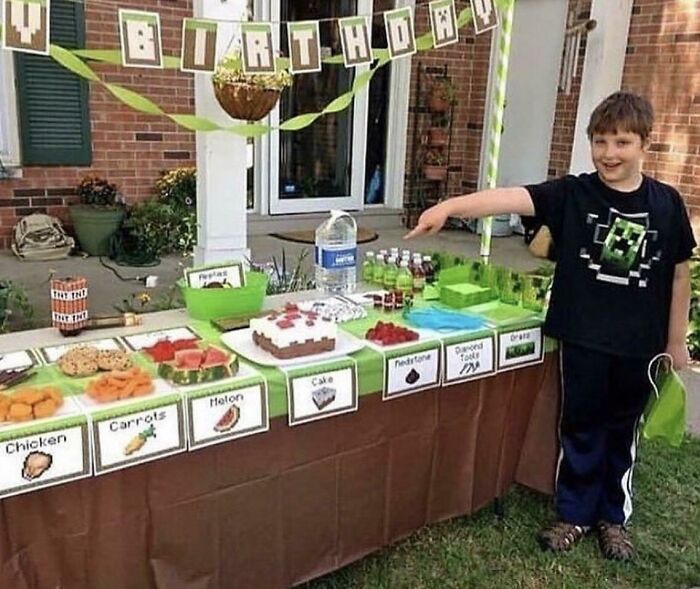Gracias, adoro este cumpleaños temático de Minecraft