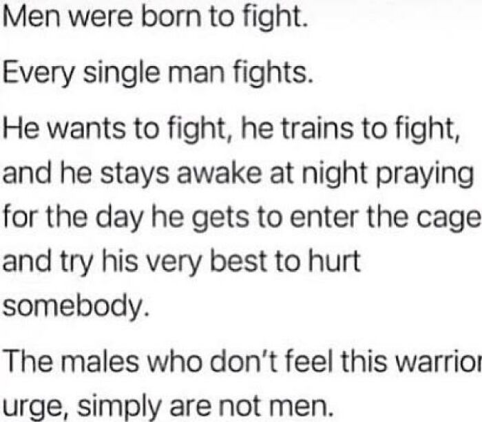 Tiktok Creator Says That If You Don’t Have The Unbridled Desire To Fight People You’re Not A Real Man