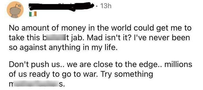 Irish Coronavirus Anti-Vaxxer Ready To Go To War