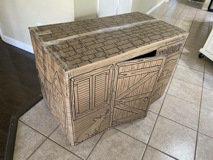 The Box That My Grill Came In Can Be Inverted To Make A Playhouse For A Toddler