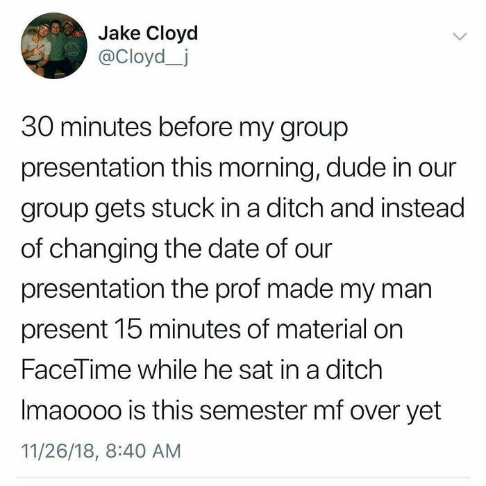 Presenting While Sitting In A Ditch