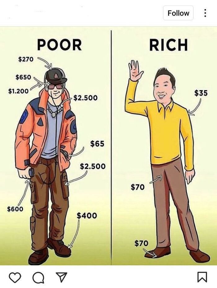 That's Right, Poor People Always Spend At Least $8,185 On Their Outfits! This Was Spotted On One Of Those Dumb Entrepreneur Instagram Accounts