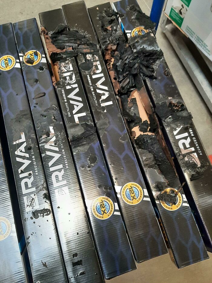 So Was Anyone Aware There Are Chemicals That Burst Into Flames When In Contact With Cardboard? Because That's What We Learned At Work Today