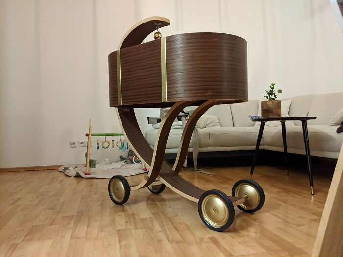 At Only Four Weeks Old, My Daughter Can Now Enjoy Her Bassinet That I Built For The Past 9 Months