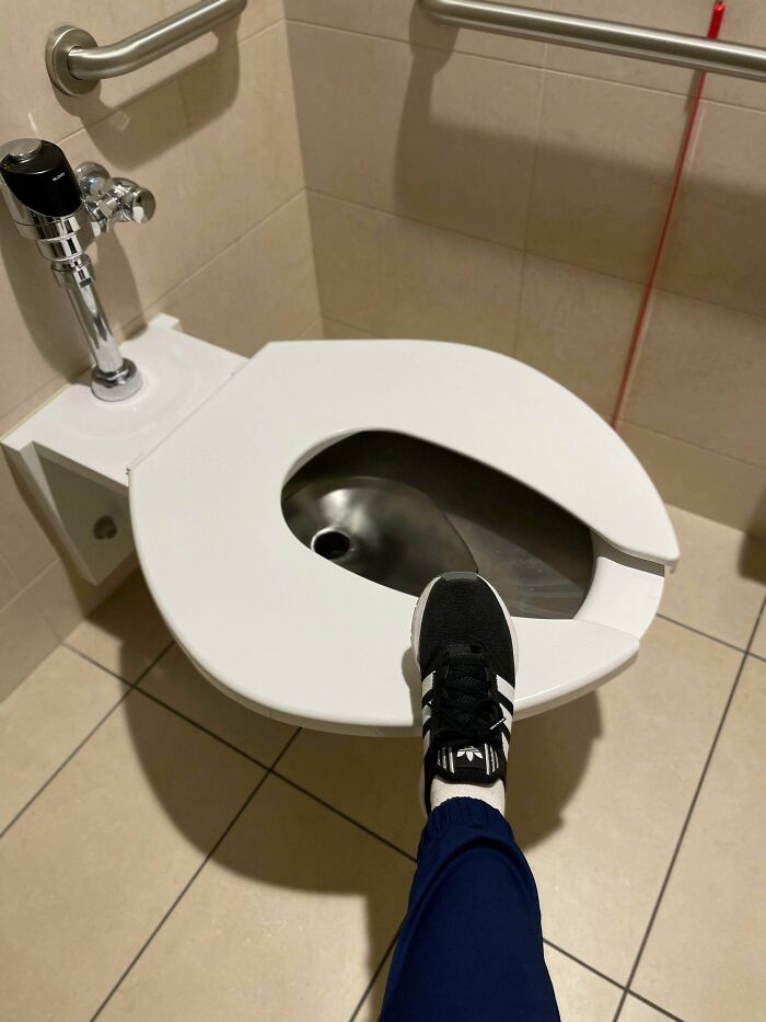 Bariatric Toilet At My Job. Size 9 Female Foot For Comparison