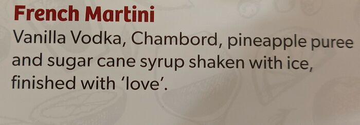 A Cocktail That's Finished With 'Love'