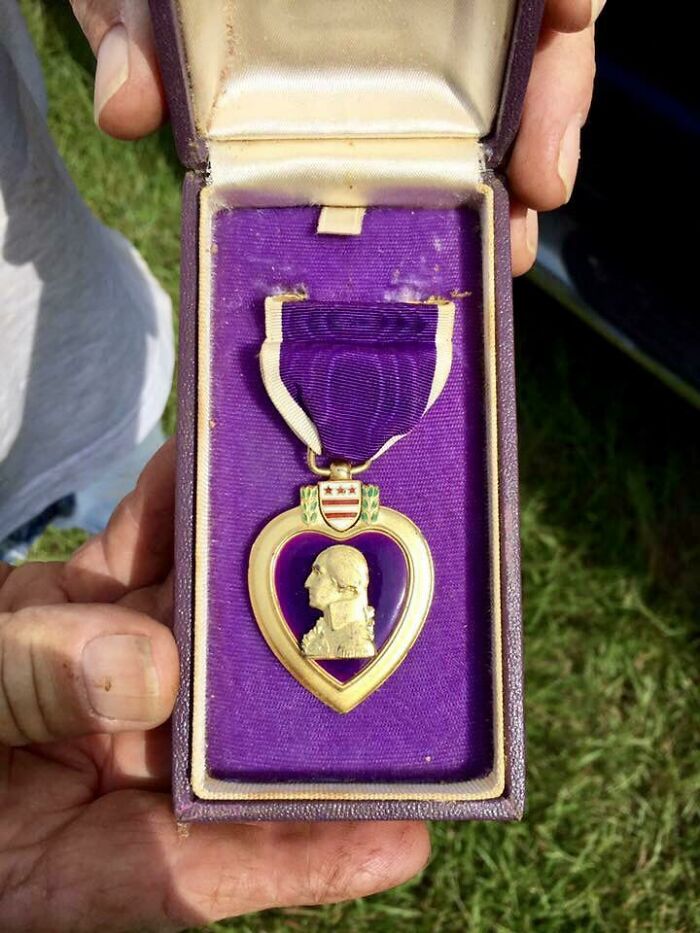 My Grandfather And I, Found A WWII Purple Heart While Renovating A House He Just Bought