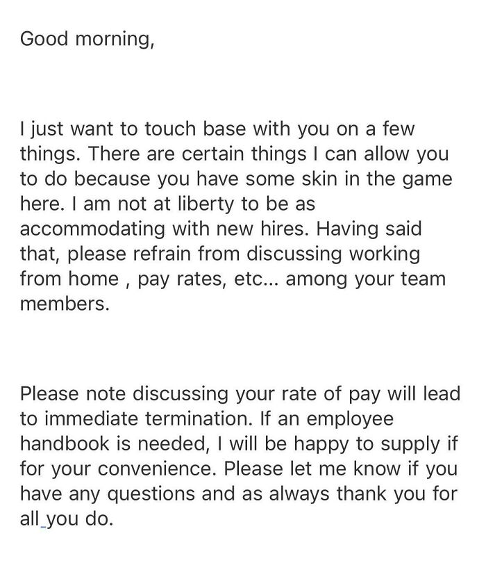 I’m Furious. This Email Was Sent To My Daughter About Discussing Pay Rates. What Are Next Options?