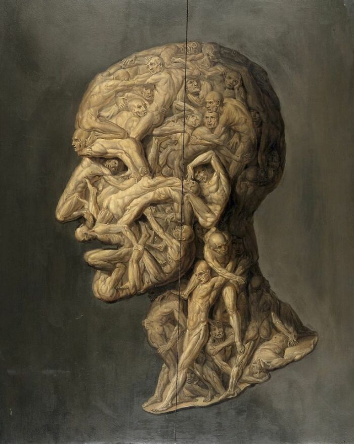 Filippo Balbi, Testa Anatomica, 1854, Oil On Panel Wellcome Library, London