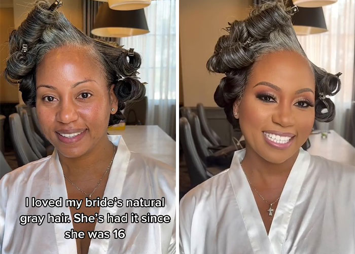 Bride Goes Viral After Embracing Her Natural Hair Color On Her Wedding Day