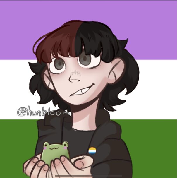 My Hair Is More Emo Than This With The Red On The Other Side But I Have A Little Frog! 🐸