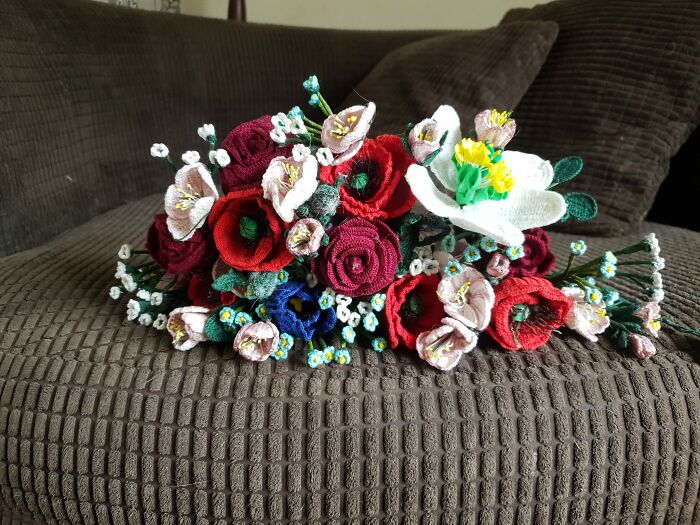 A Crochet Wedding Bouquet For My Daughter In Law