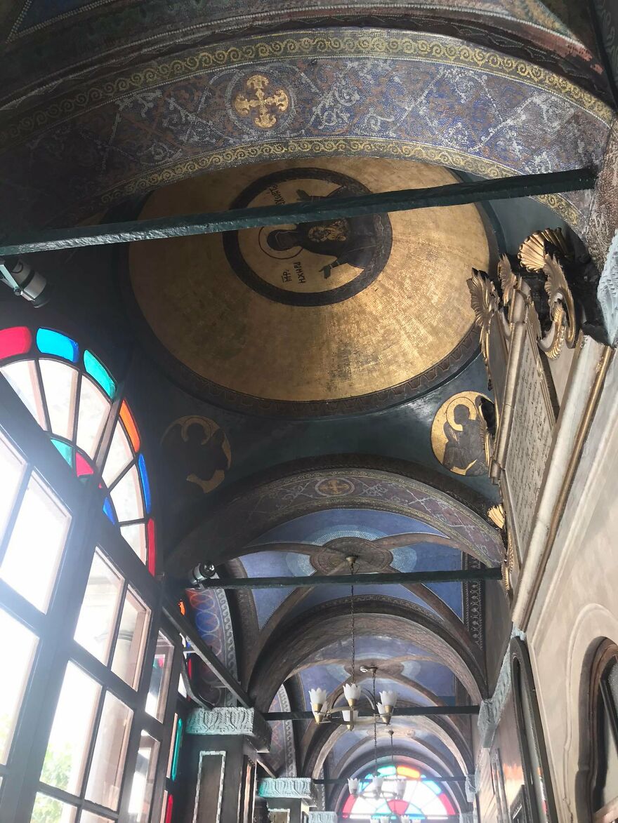 A Greek Church With Byzantine Art In Galata