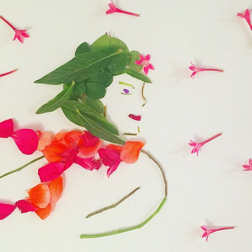 I Use Dried And Fresh Flowers To Create Gorgeous One-Time Illustrations