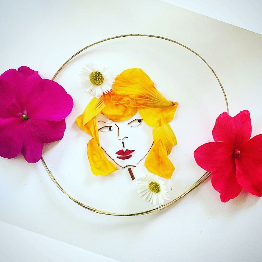 I Use Dried And Fresh Flowers To Create Gorgeous One-Time Illustrations