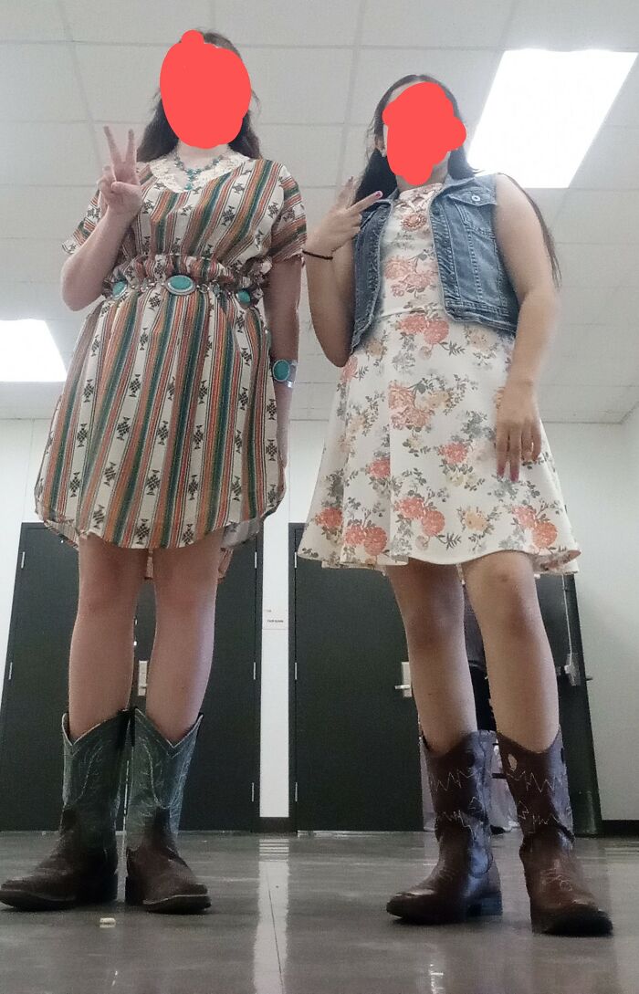 Brought My Friend With Me To My Cousin's Quince Bc We Had A Sleepover That Day. (We Had To Have The Same Hairstyle Or Else We Weren't Going Lol)