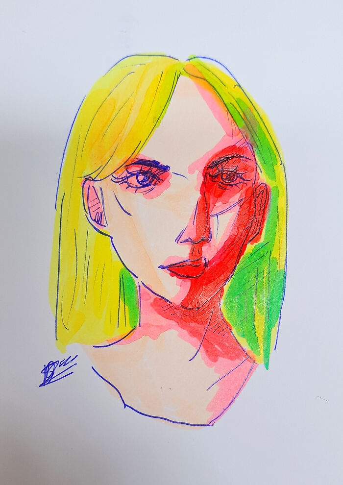 Green, Yellow And Red Girl