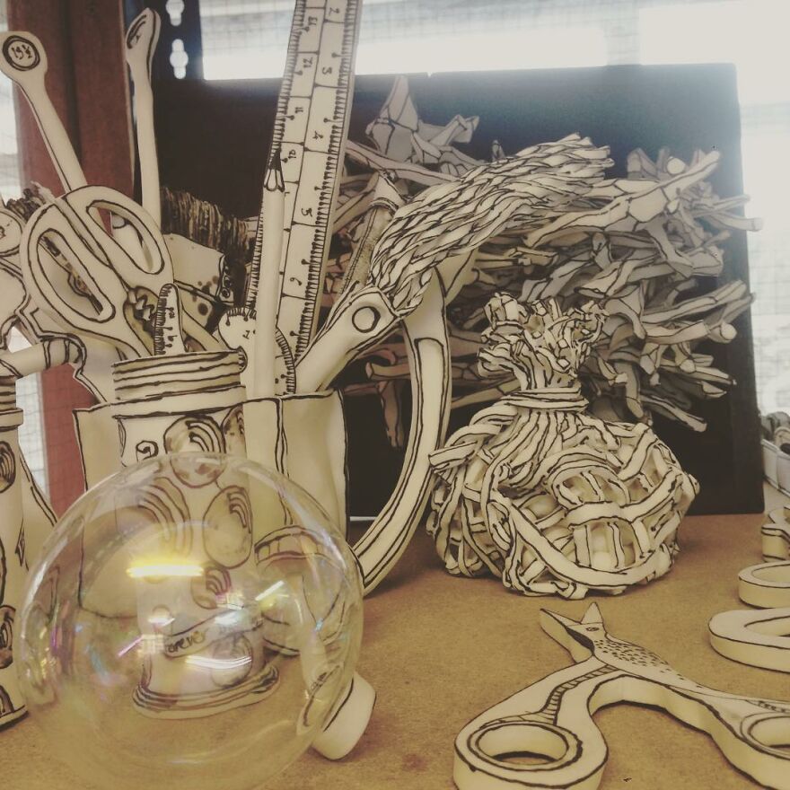 Meet Katharine's Porcelain Work
morling That Appear To Be Made Of Paper