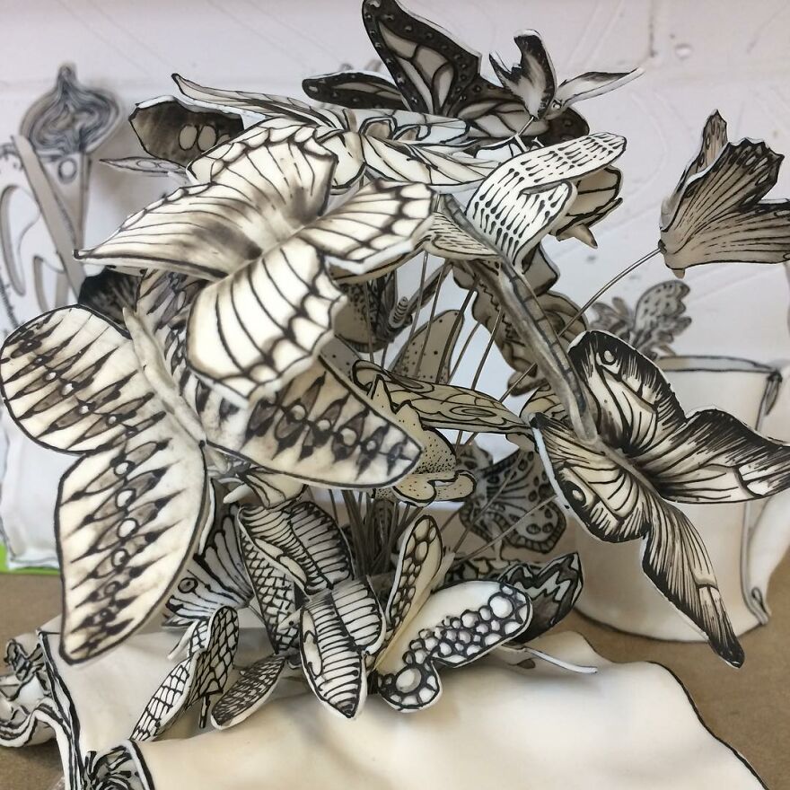 Meet Katharine's Porcelain Work
morling That Appear To Be Made Of Paper
