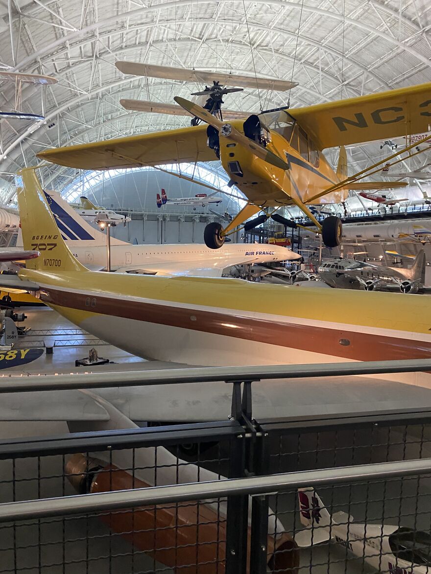 Boeing 707 With The Concorde In The Background Air And Space Hazy Center, Virginia
