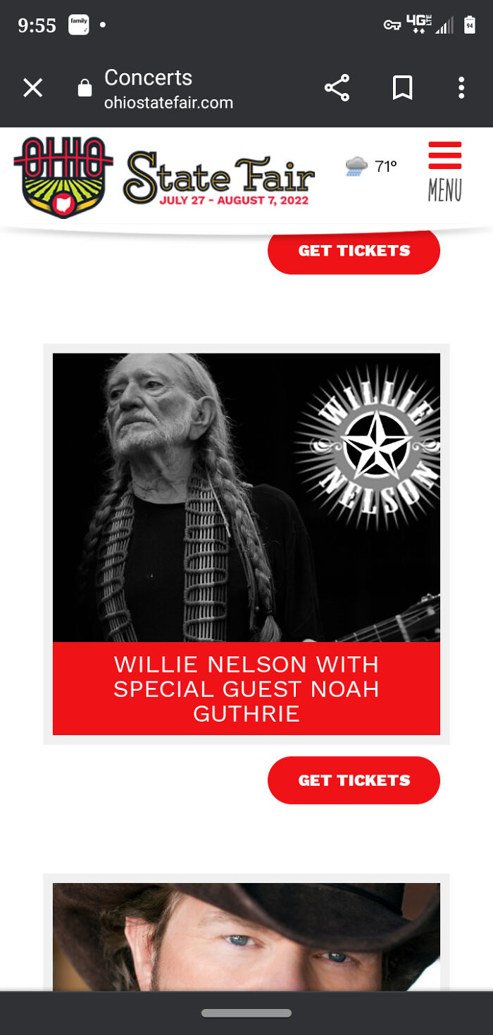 Willie Nelson Tickets. $165 In Total With Insurance For All Three Tickets. Each Ticket Was $47 And $8 For Insurance Per Ticket.