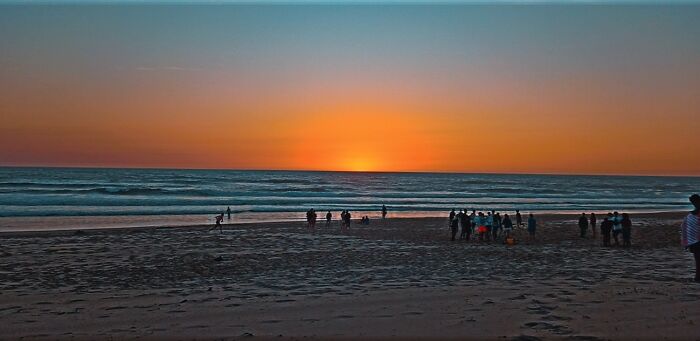 Sunset In Mimizan, France (With Snapchat Filter)