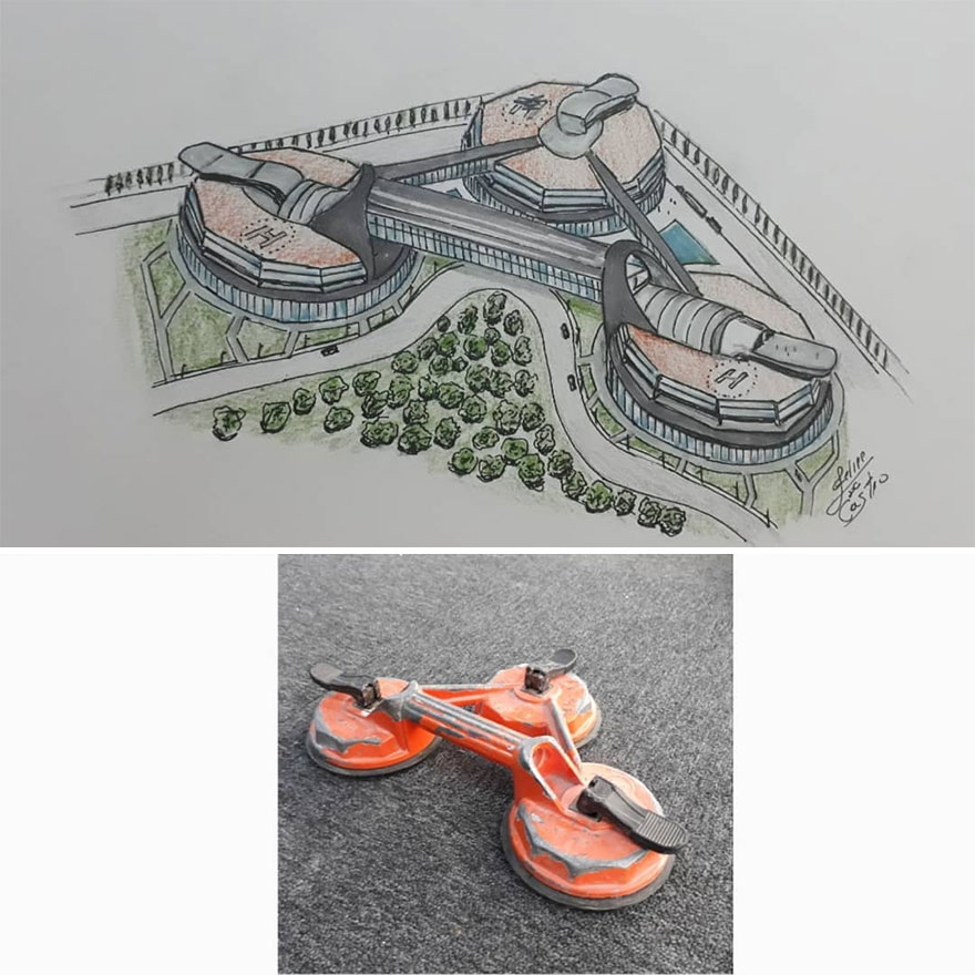 This Architect Draws Buildings From Objects (50 New Pics)