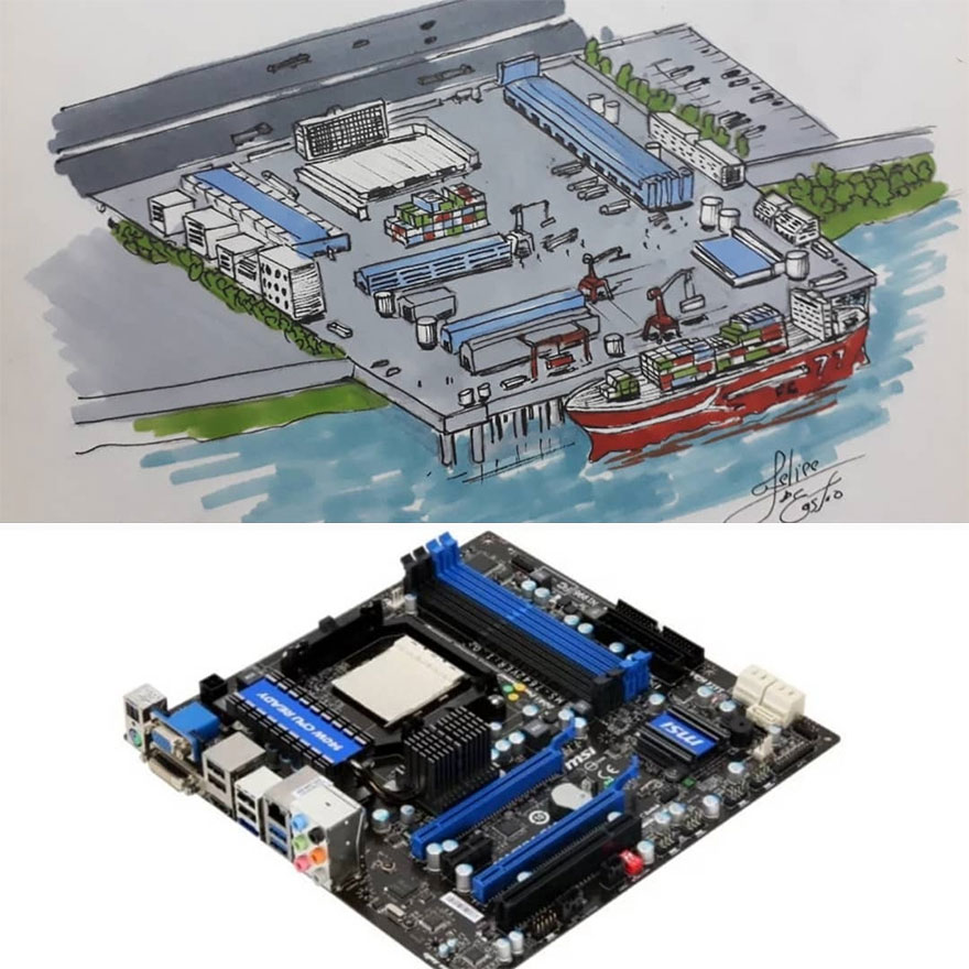 This Architect Draws Buildings From Objects (50 New Pics)
