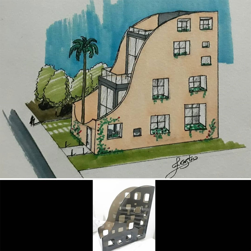 This Architect Draws Buildings From Objects (50 New Pics)