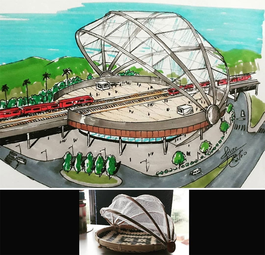 This Architect Draws Buildings From Objects (50 New Pics)