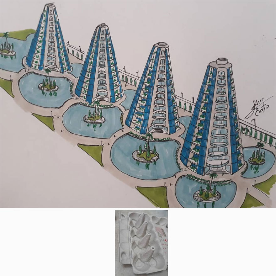 This Architect Draws Buildings From Objects (50 New Pics)