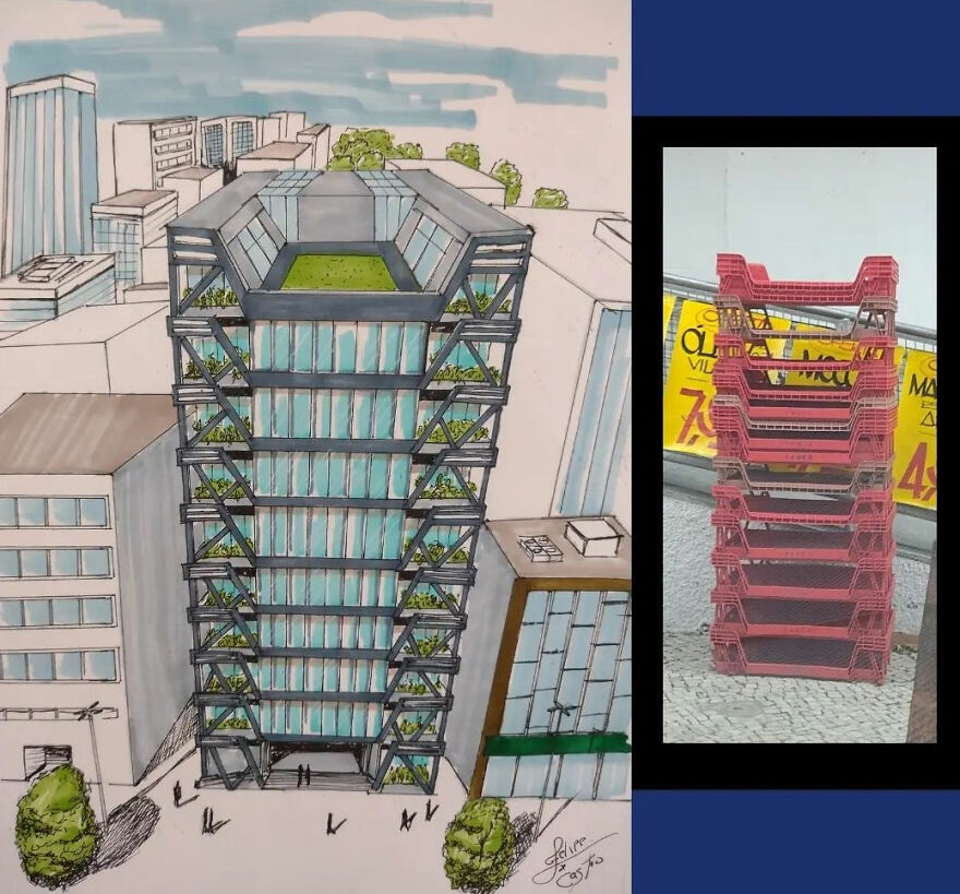 This Architect Draws Buildings From Objects (50 New Pics)