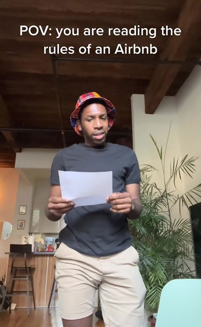 Guy Mocks Airbnb Hosts Who Set Absurd Rules And Demands For Guests, Goes Viral With 1.2M Views Guy Mocks Airbnb Hosts Who Set Absurd Rules And Demands For Guests, Goes Viral With 1.2M Views