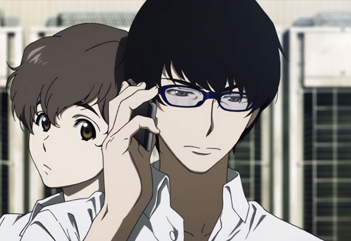 Nine Terror In Resonance holding phone