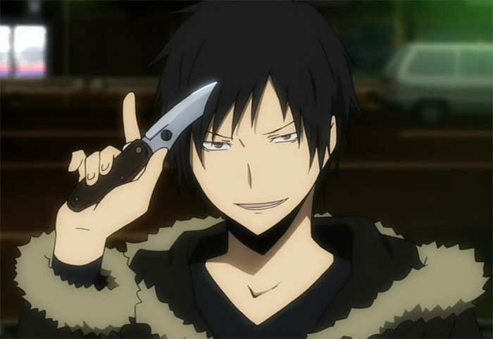 Izaya Orihara holding knife