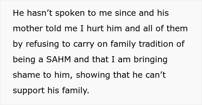 Woman Gets Into Fight With Husband And His Family After Refusing To Be A Stay-At-Home Mom, Asks The Internet For Advice - 15