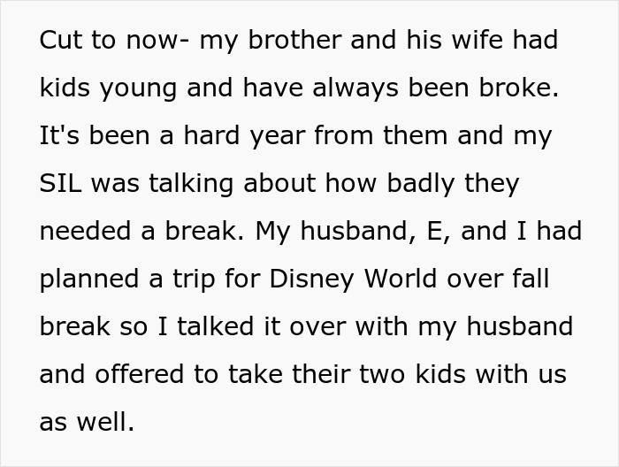 Kids' Mom Is Angry After Their Aunt Invites Everyone To Disney World Except Her And Husband - 7