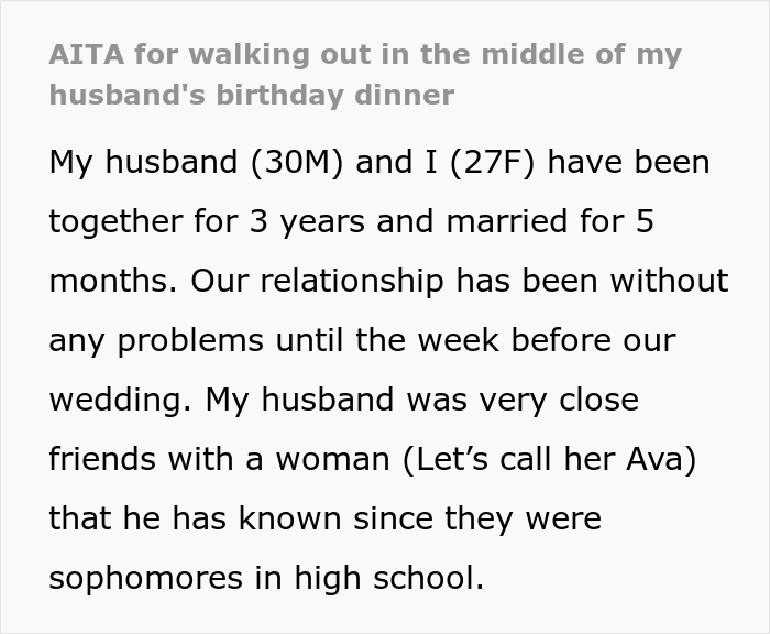 Wife Offers Her Seat To Husband's Female Friend Who Previously Confessed She Had Feelings For Him And Goes Home, Husband Is Mad She Ruined His 30th Birthday