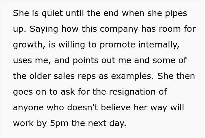 New Manager &ldquo;Asks For The Resignation Of Anyone Who Doesn't Believe Her Way Will Work By 5 PM The Next Day&rdquo;, Sales Rep Team Resigns On The Spot