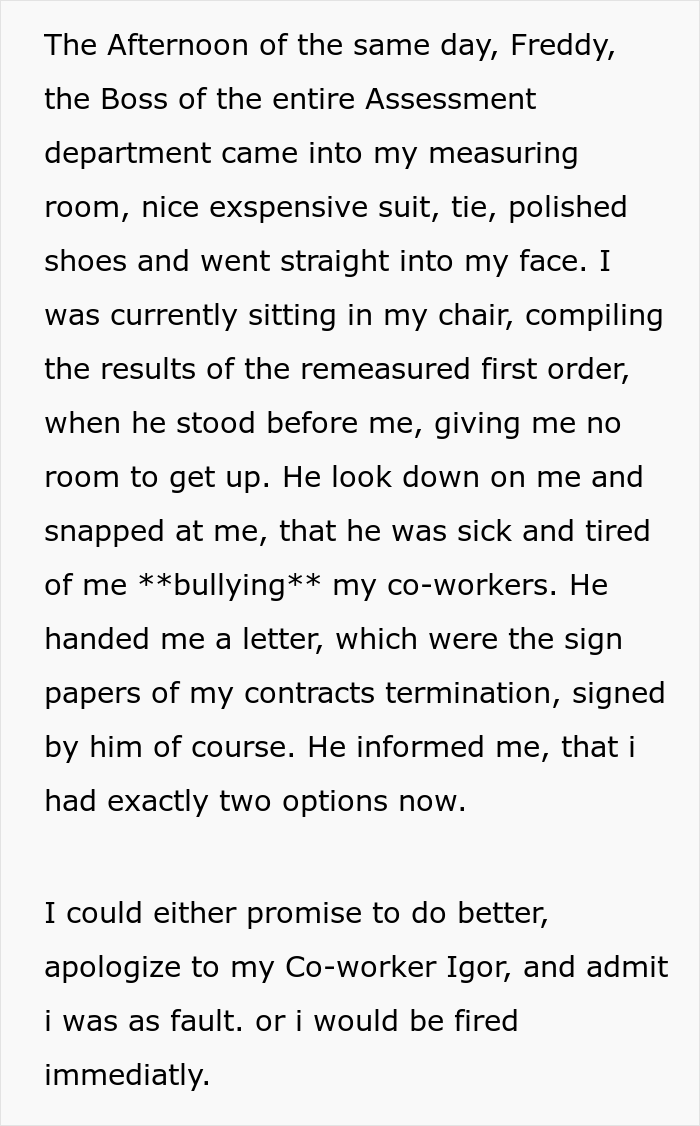 Boss Shows Up With Termination Letter In Hopes Of Worker Apologizing For “Bullying” His Colleague, He Signs The Papers And Takes The Whole Department Down - 22