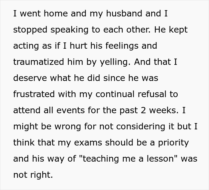Woman Doesn't Attend Party Because She Has To Study For Exam, Petty Husband Makes Sure She Misses Her Exam Too - 8