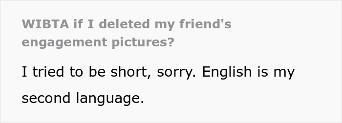 Bride Considers Deleting Her Friend's Engagement Photos, The Internet Supports Her - 2