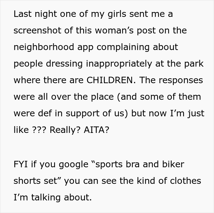 Mom Shames Plus-Size Woman For Wearing "Revealing" Clothes At The Park, She Wonders Whether She Was In The Wrong Here Mom Shames Plus-Size Woman For Wearing "Revealing" Clothes At The Park, She Wonders Whether She Was In The Wrong Here