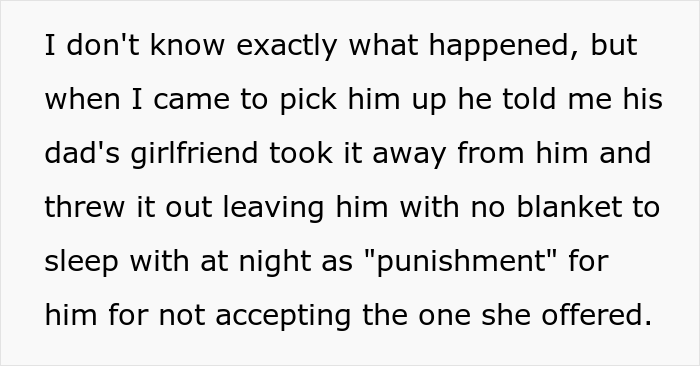 Family Drama Arises As Ex's New Girlfriend Throws Out 3 Y.O. Step-Son's Homemade Blanket, Mom Sets Her Straight By Complaining To In-Laws - 8