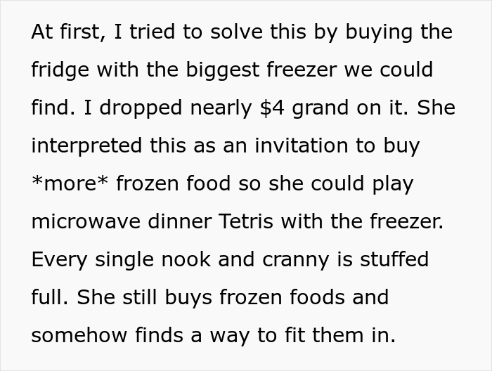&ldquo;AITA For Throwing Away The Food My Wife Put In My Freezer And Then Putting A Padlock On It?&rdquo;