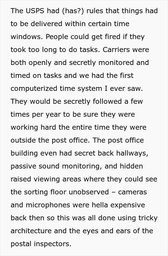Incompetent Mailman Deliberately Leaves All The Heavy Stuff For A Temporary Worker Who Nails The Route And Gets Him Fired - 4