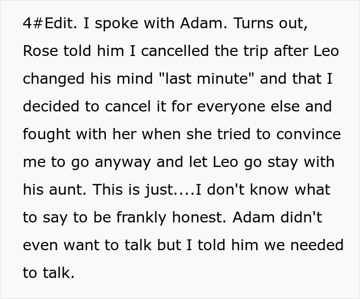 Woman Secretly Cancels Family Trip For One Stepson, Gets Mad When The Dad Calls Off Vacation For The Whole Family