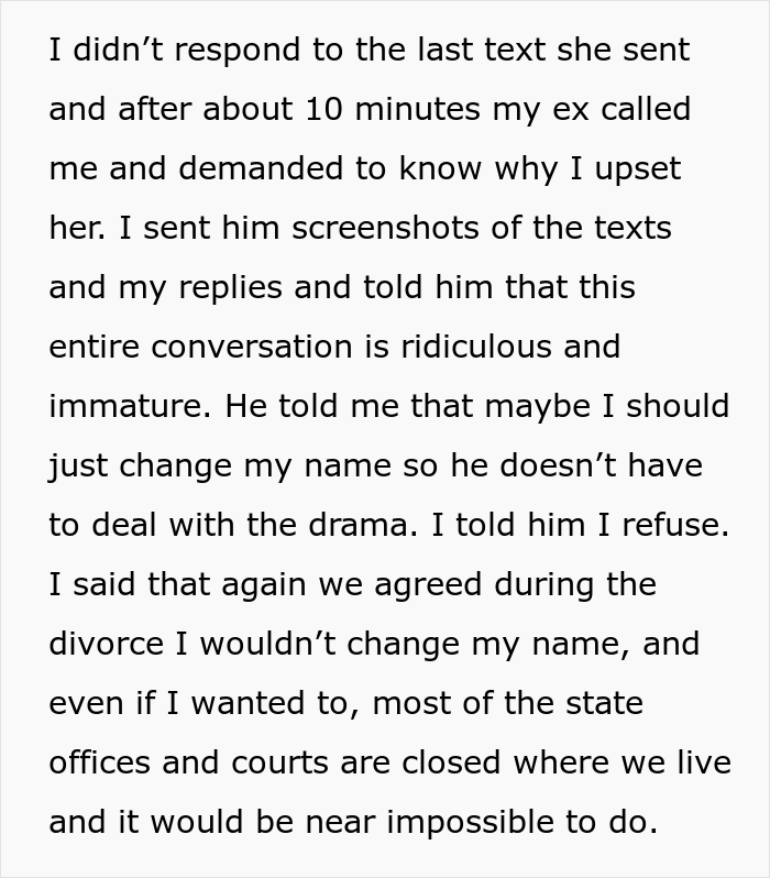 Man Contacts Ex Asking Her To Reconsider After She Refused To Change Her Surname When His New Wife Demanded Her To Do So - 11