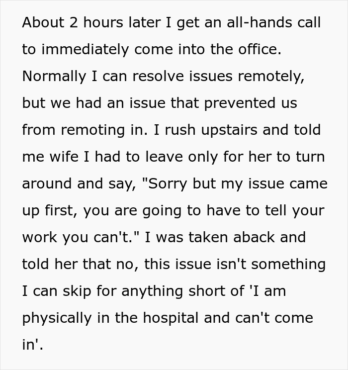 &ldquo;AITA For Telling My Wife My Job Has To Come Before Hers?&rdquo;